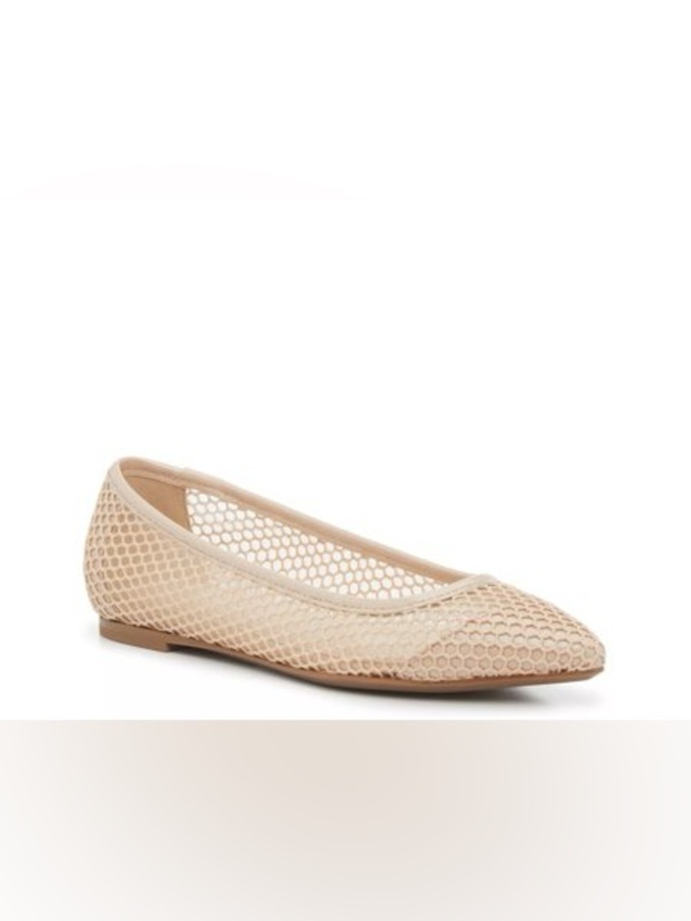 Marc Fisher Beige Mesh Pointed Ballet Flat
